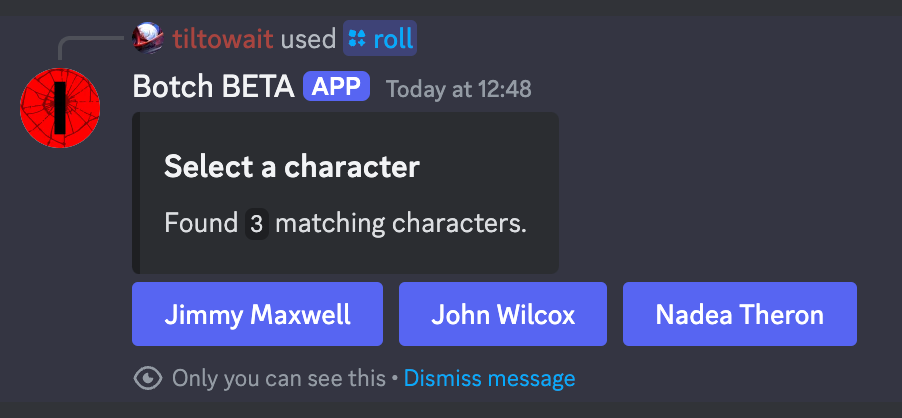 The character selector means you don't have to use the character option